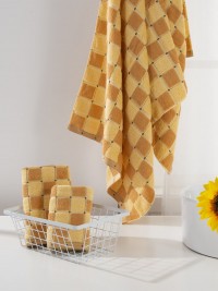 Полотенце  Клетка золотой