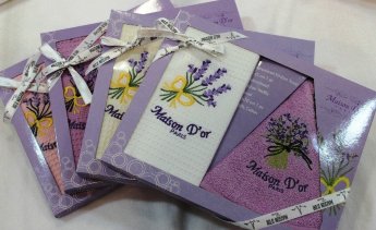 Набор кухонных полотенец Lavander Maison D'or розовый-белый