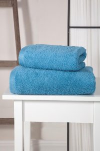 Полотенце махровое с жаккардом Karna Apollo голубой
