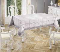 Скатерть Karna с гипюром Botanic серый
