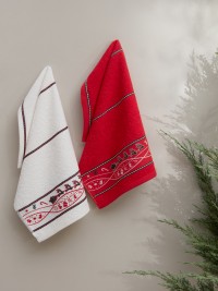 Набор кухонных махровых полотенец Christamas Karna 