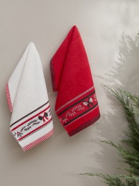 Набор кухонных махровых полотенец Christamas Karna 