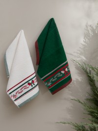 Набор кухонных махровых полотенец Christamas Karna 